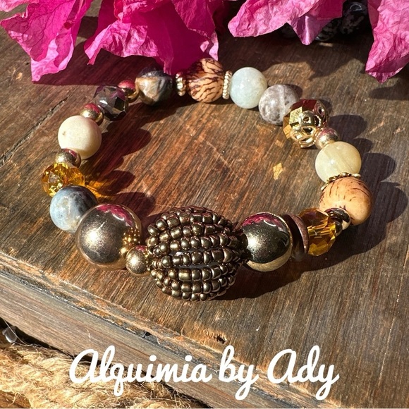 Chunky untreated ruby and silver beaded bracelet/ Lucky bracelet for Virgos